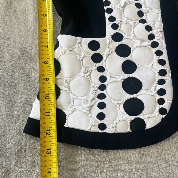 Joseph Ribkoff Fitted Textured Black & White Dotted Stretch Blazer Jacket - Picture 12 of 16